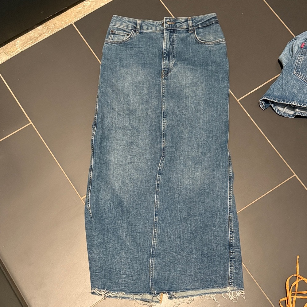 Zara Denim Midi Skirt
